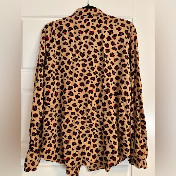 Leopard Print Button-Up Blouse - Picture 2 of 5